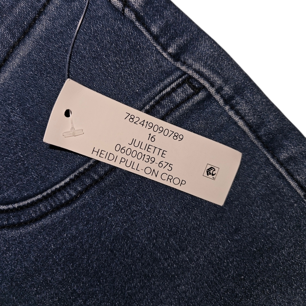 Nine West Blue Women’s Heidi Pull-on Crop Stretch Jeans, Size 16 - Picture 7 of 9